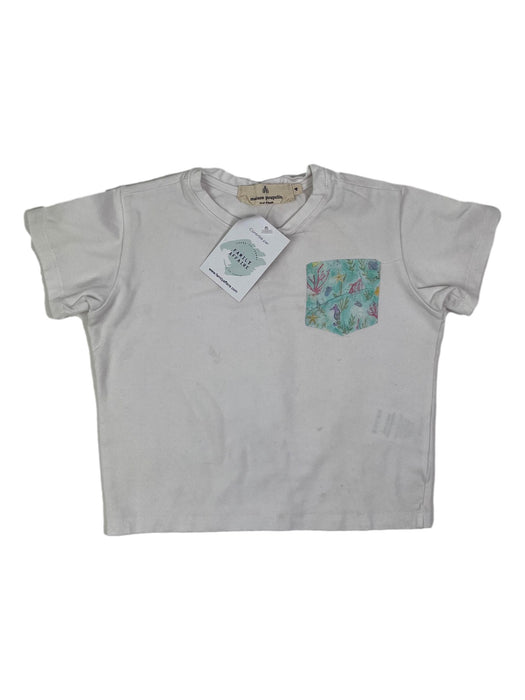 MAISON POUPELIN 4 ans tee shirt blanc poche