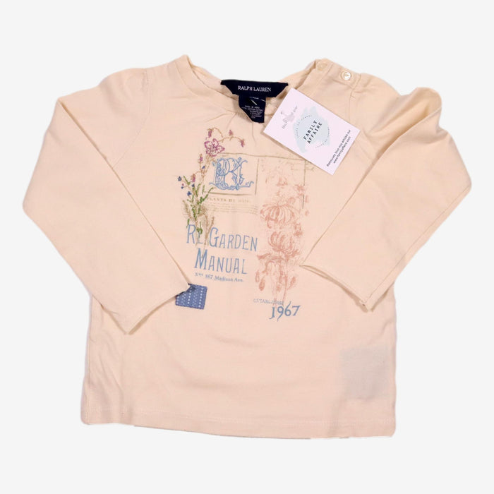 RALPH LAUREN 2 ans t-shirt crème avec page de couverture