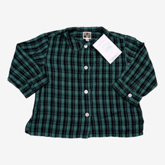 BONTON 12 mois chemise a carreau vert et noir