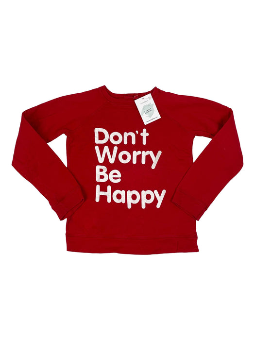 BONTON 8 ans Sweat rouge don't worry be happy