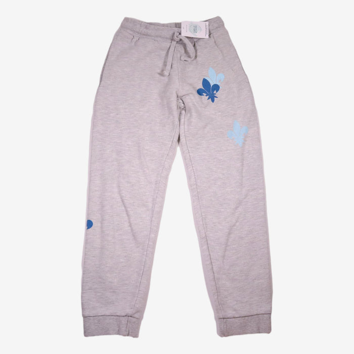 LITTLE ELEVEN PARIS 12 ans leggings gris avec fleur de lys