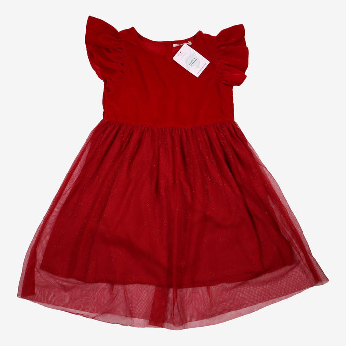 MONOPRIX 6 ans robe velours et tule  rouge