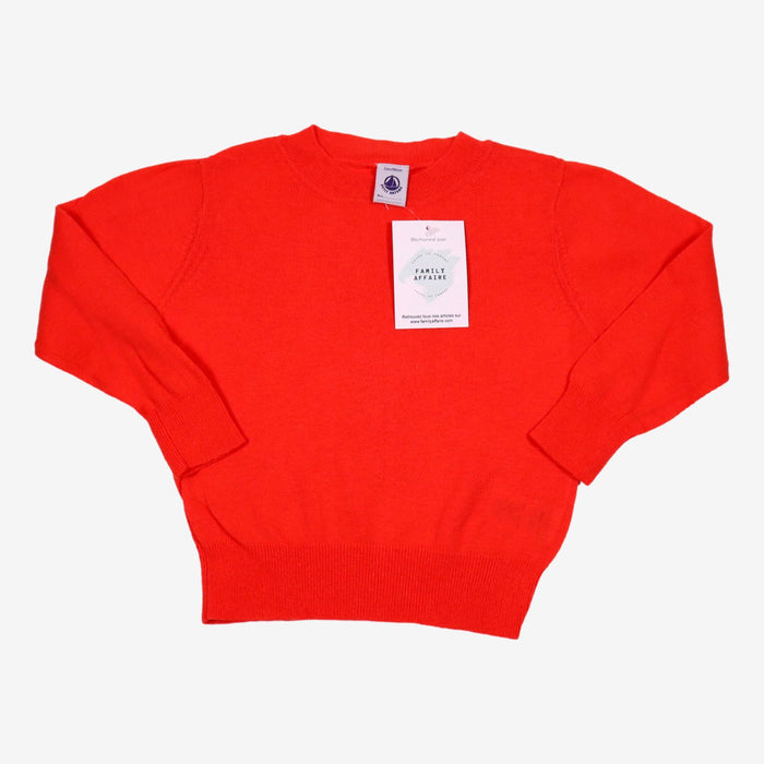 PETIT BATEAU 2 ans pull rond corail