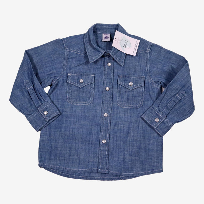 PETIT BATEAU 3 ans chemise en jean bleu