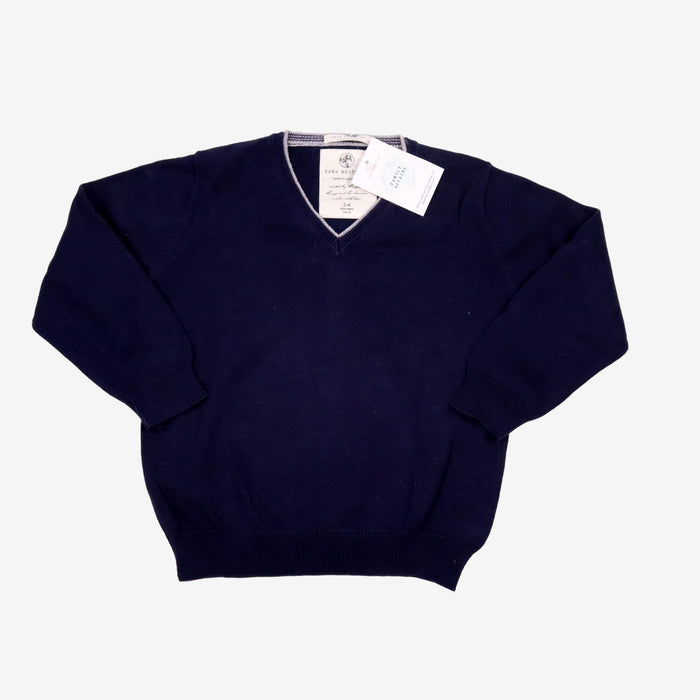 ZARA 4 ans pull bleu marine col v