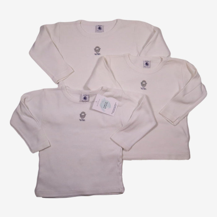 PETIT BATEAU 3 ans lot 3 t-shirt blanc