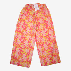 BONTON 10 ans pantalon rose a fleur rose et jaune