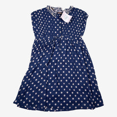 EMILE ET IDA 4 ans robe bleu a point blanc gaze de coton