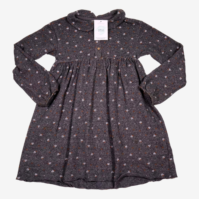 BUHO 8 ans robe gris fleur blanche hiver