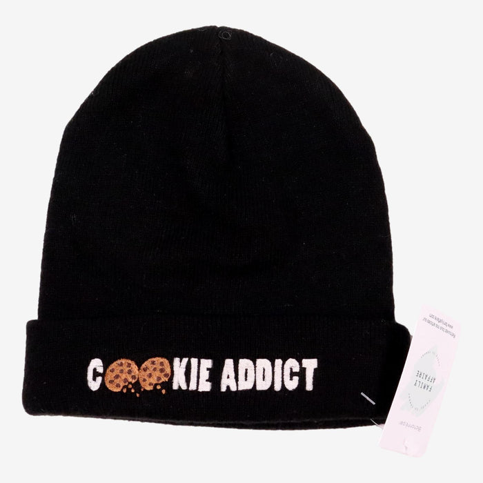 Bonnet noir "cookie addict"