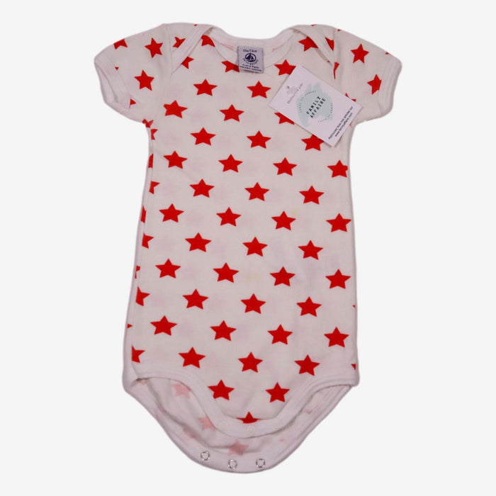 PETIT BATEAU 12 mois body étoiles rouges