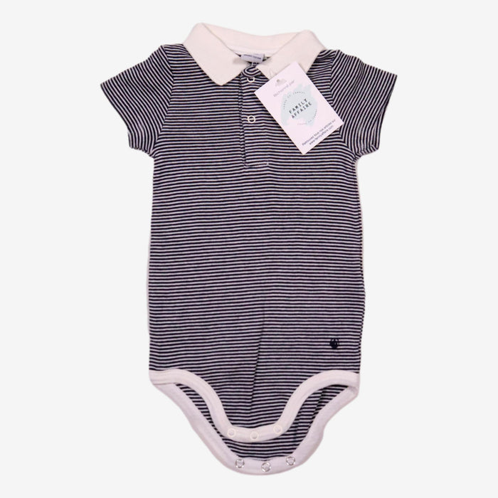 PETIT BATEAU 18 mois body polo milleraies