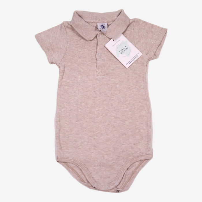 PETIT BATEAU 18 mois body polo beige