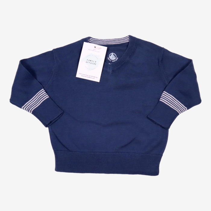 PETIT BATEAU 6 mois pull bleu