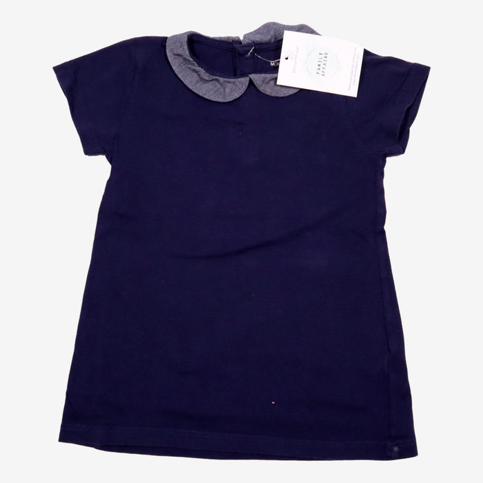 MONOPRIX 4 ans blouse col Claudine bleu marine