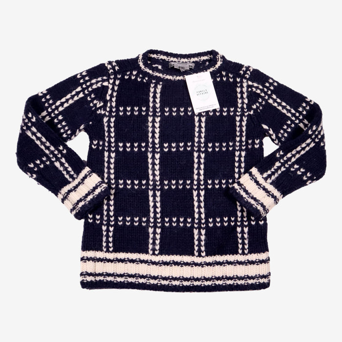 BONPOINT 6 ans pull bleu marine avec motifs blancs