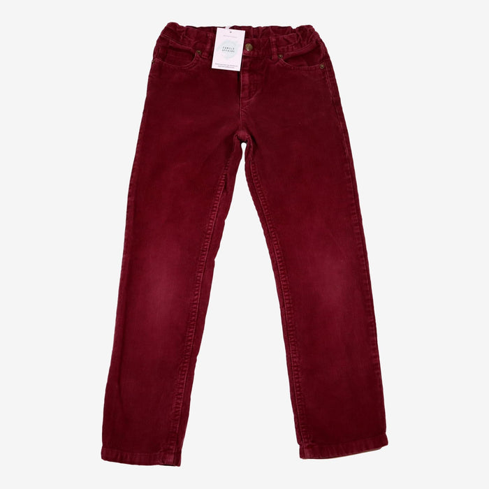 PETIT BATEAU 8 ans pantalon bordeaux en velours côtelé