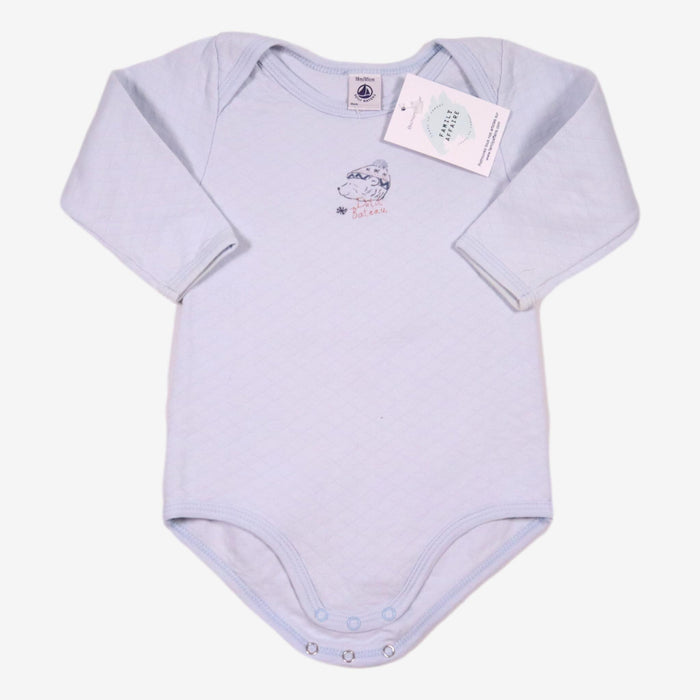 PETIT BATEAU 18 mois body bleu claire