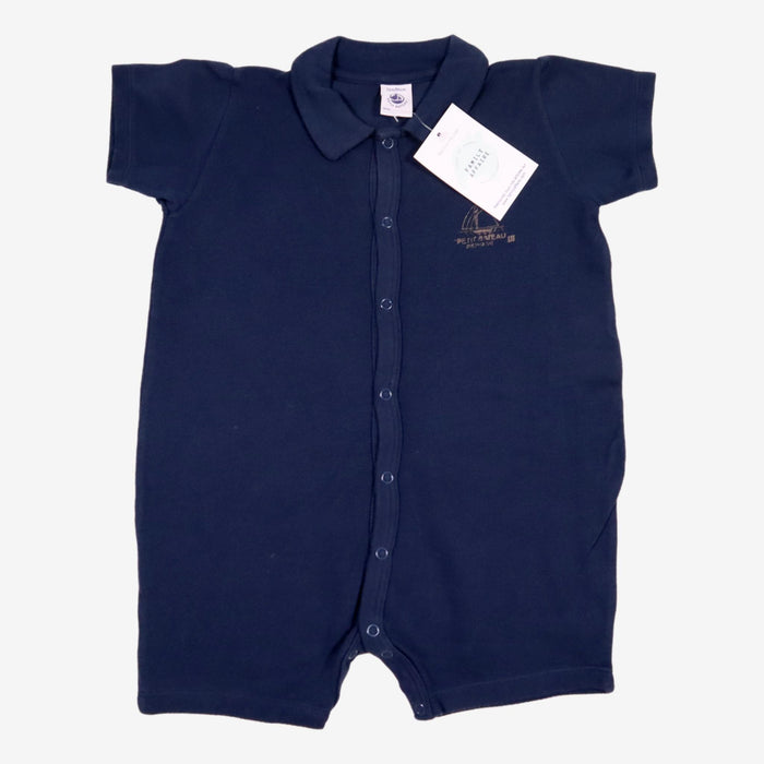 PETIT BATEAU 2 ans combi polo bleu marine