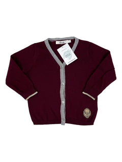 BONPOINT 2 ans Gilet bordeaux en laine