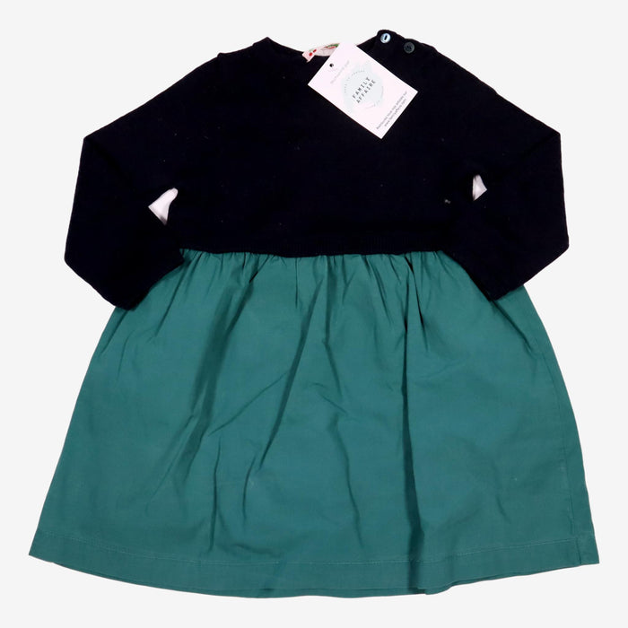 BONPOINT 12 mois robe verte et bleu marine