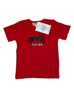 BONPOINT 6 mois tee shirt rouge moto racing