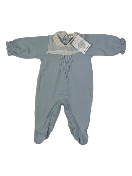 DONA CARMEN 3 mois pyjama bleu col plumetis