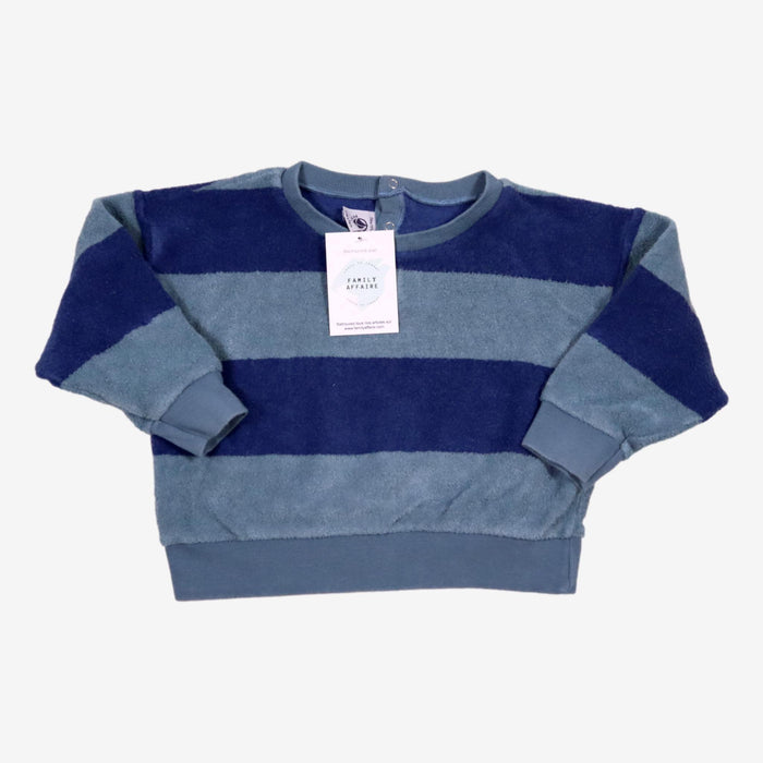 PETIT BATEAU 3 ans pull éponge bleu à rayures