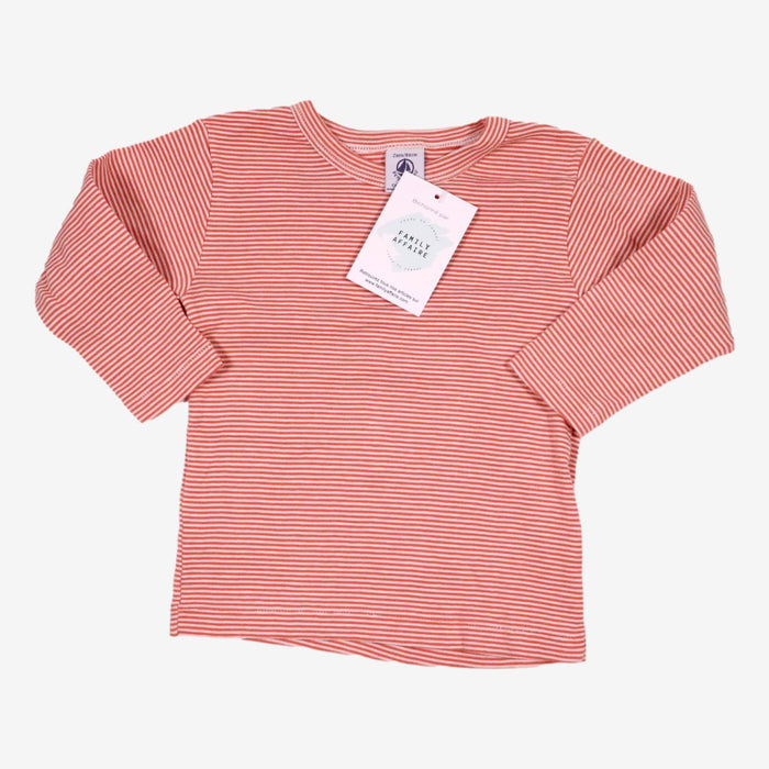 PETIT BATEAU 2 ans t-shirt à rayures oranges