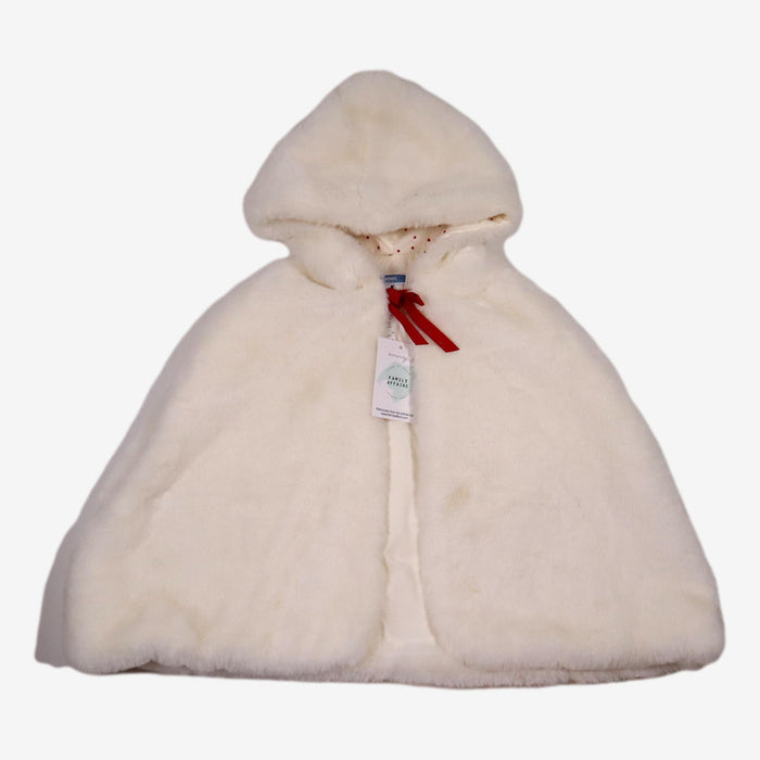 JACADI 4 ans poncho en fausse fourrure blanche