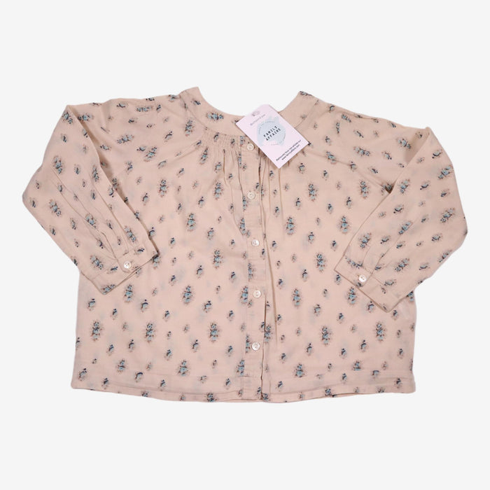 BONPOINT 4 ans blouse crème fleur bleu