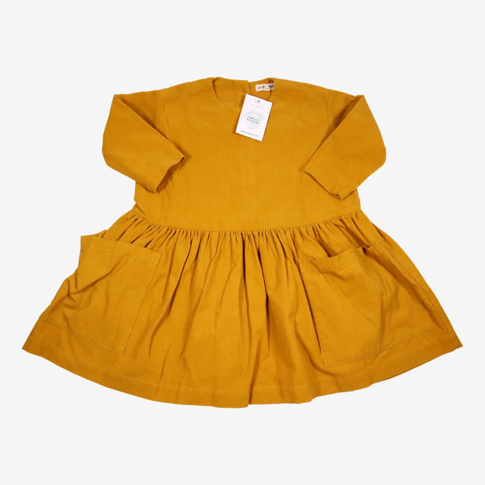 AS WE GROW 3 ans robe jaune moutarde velours