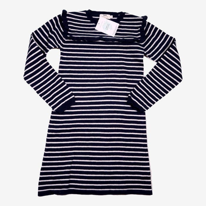 CYRILLUS 8 ans robe marinière bleu et blanc pull