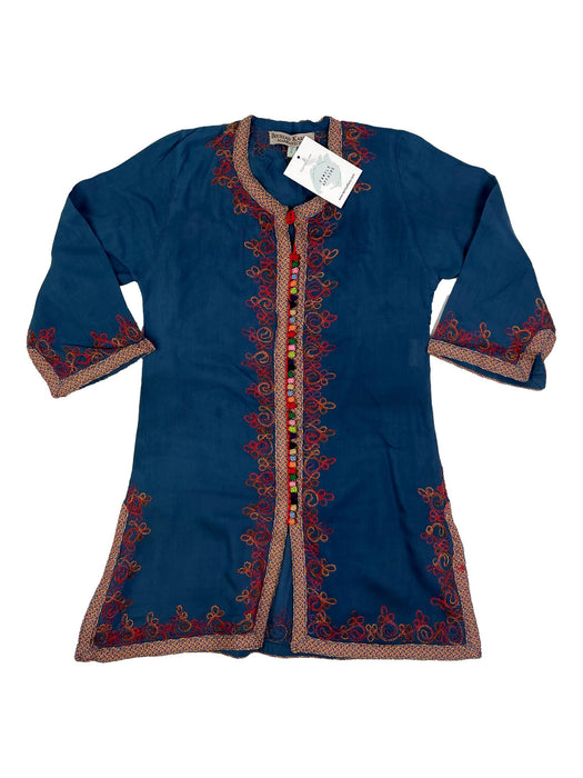 BOURIAD 4 ans Robe bleu broderies djelabah