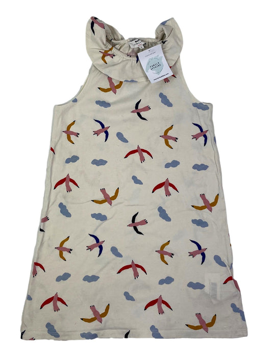 CYRILLUS 8 ans robe crème avec des oiseaux