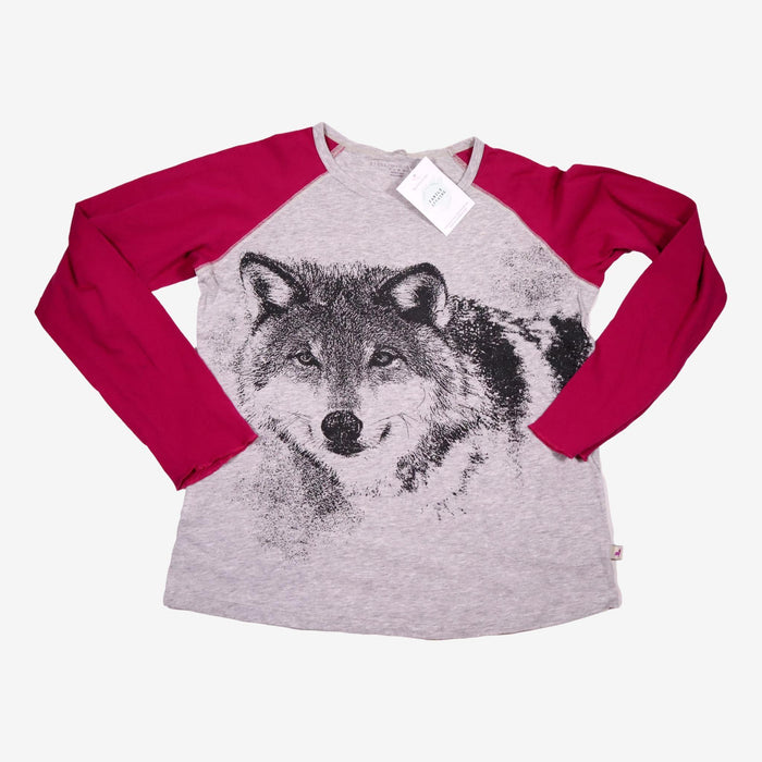 STELLA MC CARTNEY 12 ans t-shirt gris fushia loup