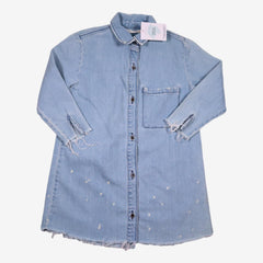 ZARA 7 ans robe en jean effet tache de peinture sur le bas