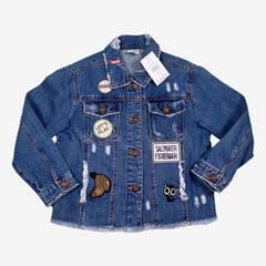 ZARA 6 ans veste en jean effet usé et avec patch