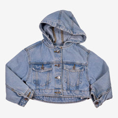 ZARA 7 ans veste en jean avec capuche courte