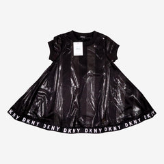 DKNY 4 ans robe rayure noire et argent