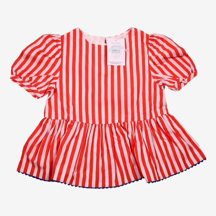 JACADI 6 ans blouse rayée rouge et blanche