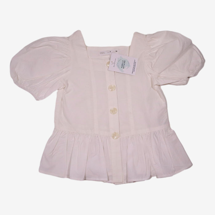 ZARA 6 ans blouse blanche manche bouffante coton