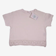 ZARA 6 ans t shirt blanc detail dentelle bas