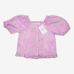 ZARA 6 ans blouse mauve manche bouffante fleurie