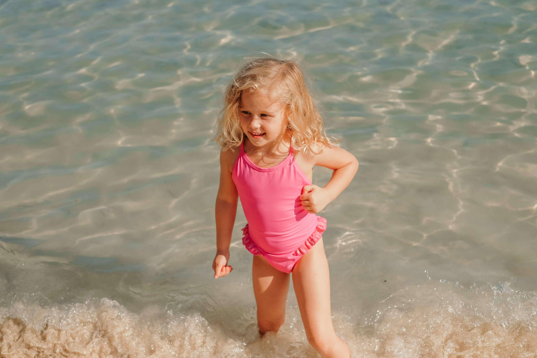 LISON OUTLET Maillot de bain 1P Sunset rose  2/4/8/10/12 ans