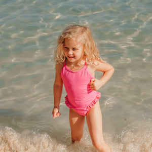 LISON OUTLET Maillot de bain 1P Sunset rose  2/4/8/10/12 ans