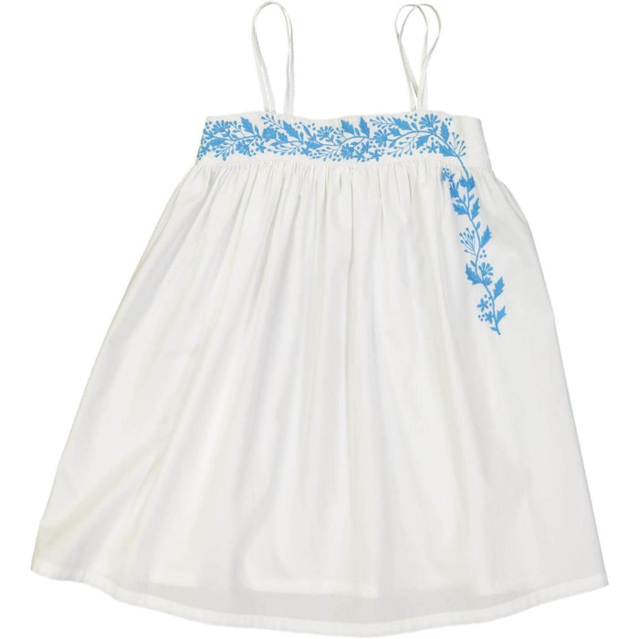 LISON OUTLET Robe Blossom blanc bleu 4 ans