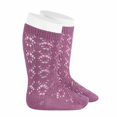 CONDOR outlet chaussette ajourée cassis 6/12m