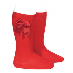 CONDOR outlet chaussettes hautes rouge  noeud  6/12m