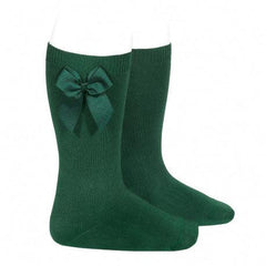 CONDOR outlet chaussettes hautes vert bouteille  noeud  6/12m